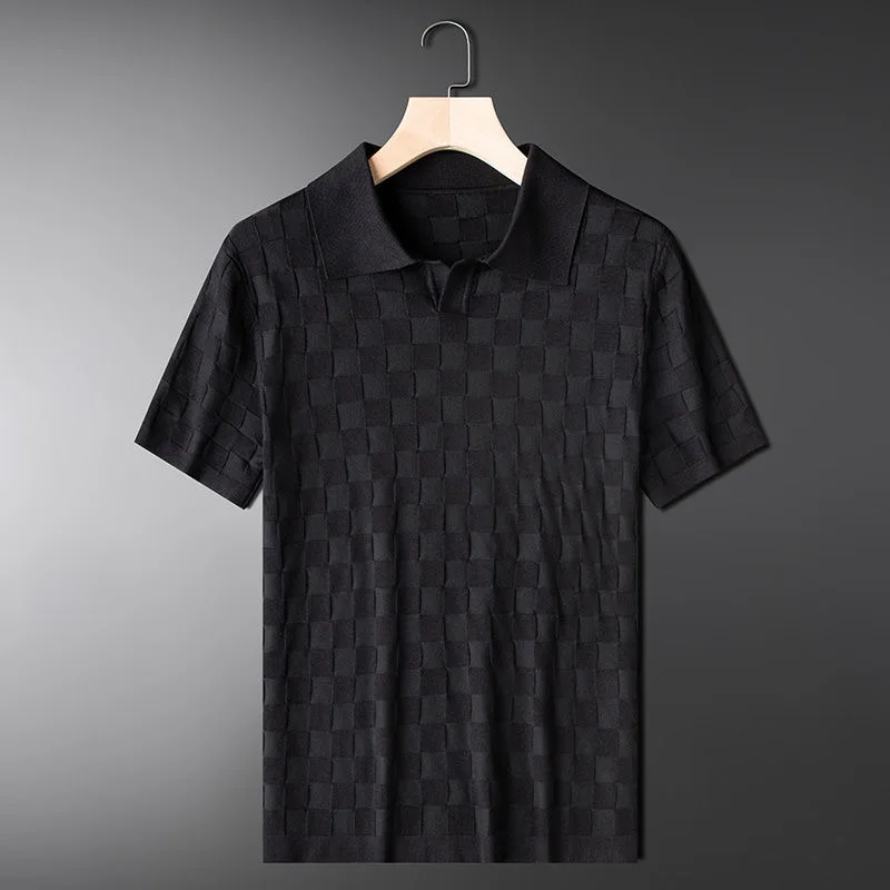 Waffle Solid Polo Shirt for Men 2024 - Image 5