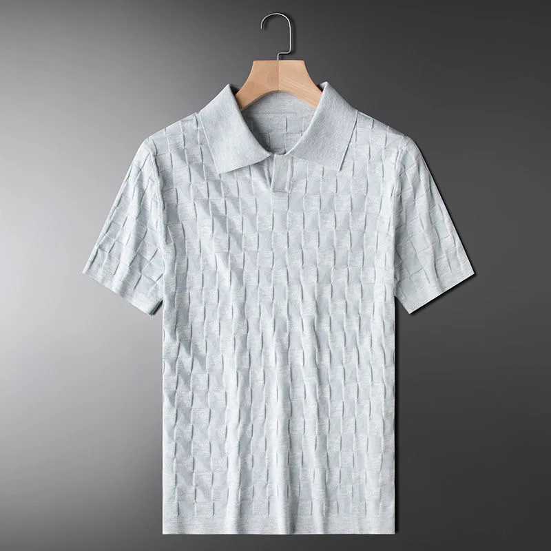 Waffle Solid Polo Shirt for Men 2024 - Image 4