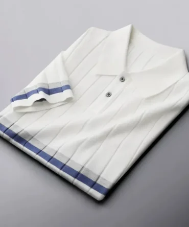 Striped Lapel Polo Shirt for Men